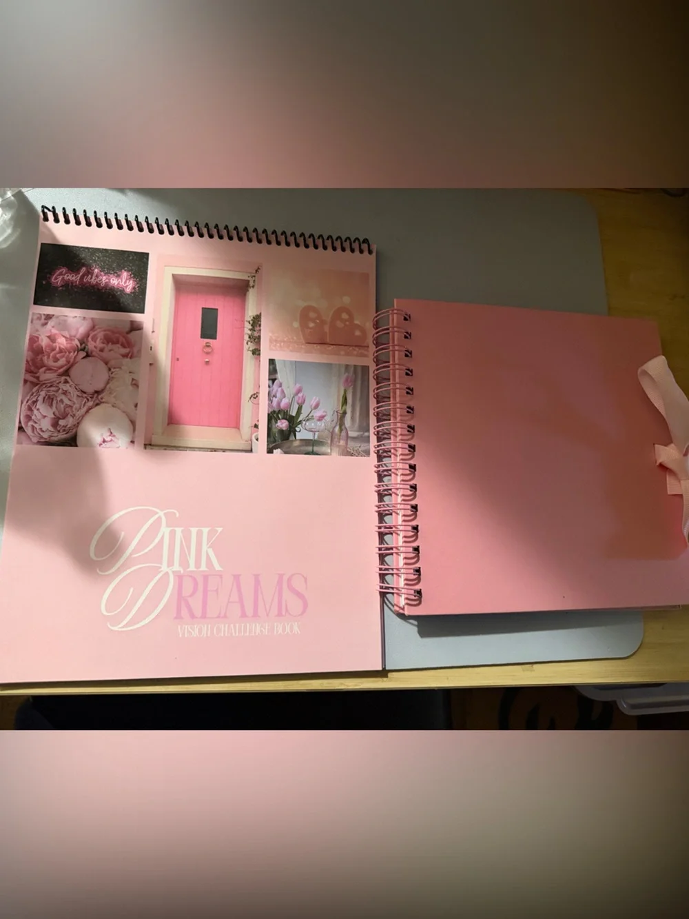 Pink Spiral-Bound Home Office Notebooks - Set of 2 vision board new